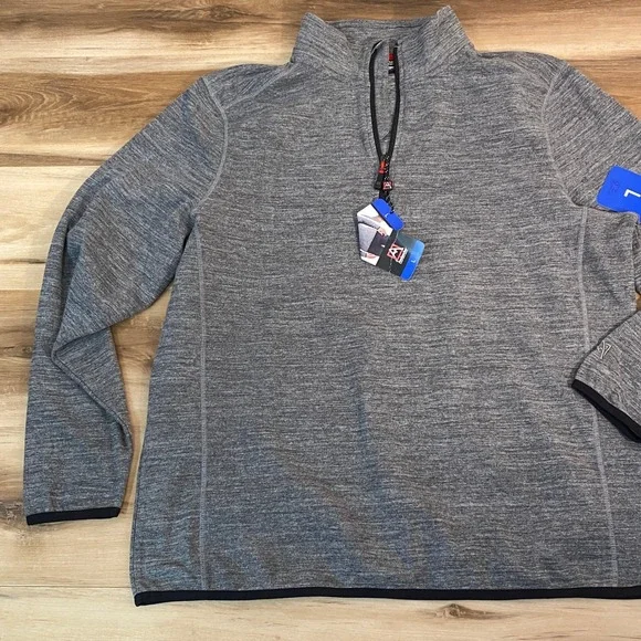 Avalanche Outdoor Supply Mens Quarter Zip Pullover Heather Grey Large NEW - Picture 4 of 8